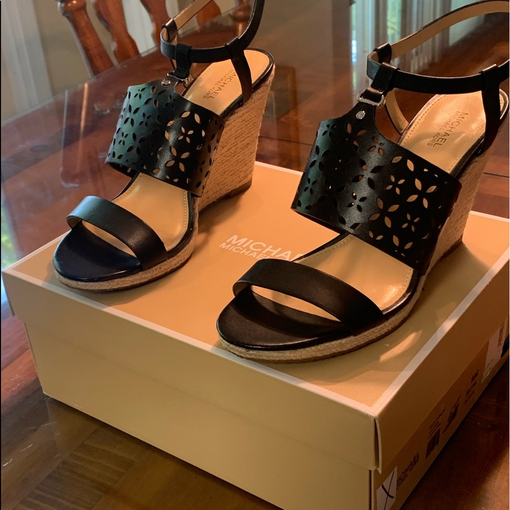 NWB Black wedge Michael Kors